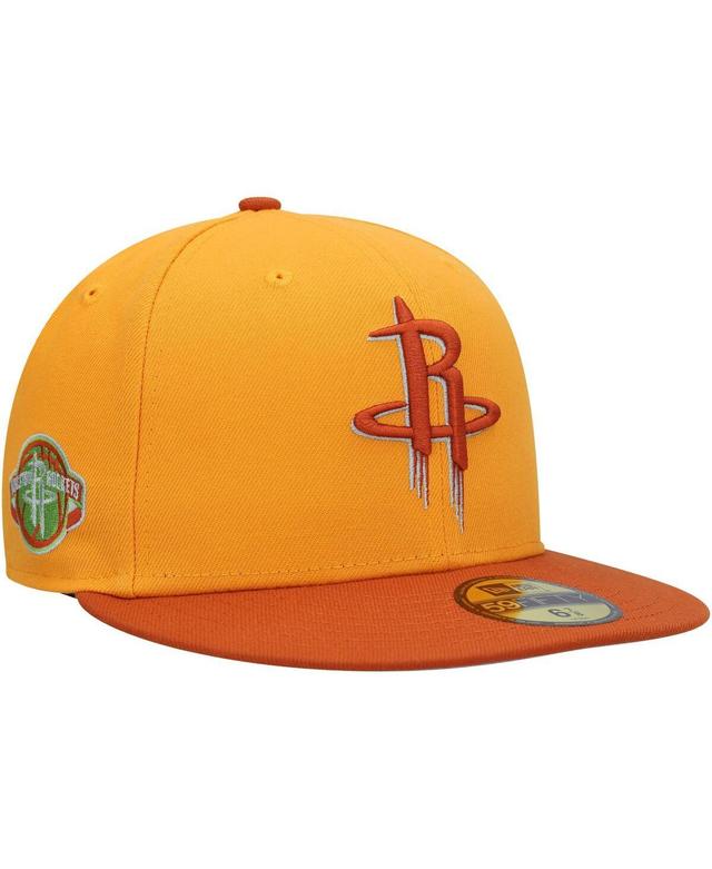 Mens New Era Gold Houston Rockets 59FIFTY Fitted Hat - Gold Product Image