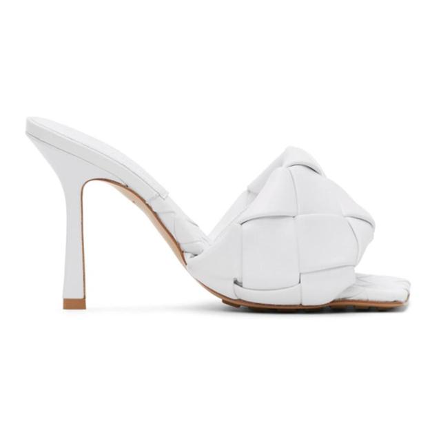 White Intrecciato Lido Heeled Sandals In 9122 Optwh Product Image