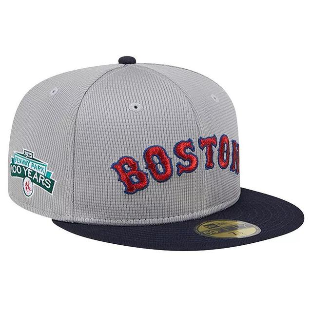 Mens New Era Gray Boston Red Sox Pivot Mesh 59FIFTY Fitted Hat Product Image