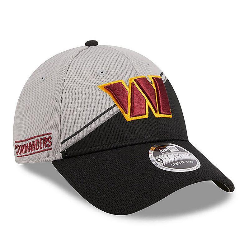 Mens New Era Gray/Black Washington Commanders 2023 Sideline 9FORTY Adjustable Hat Product Image