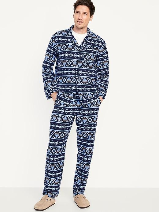 Printed Flannel Pajama Set Product Image