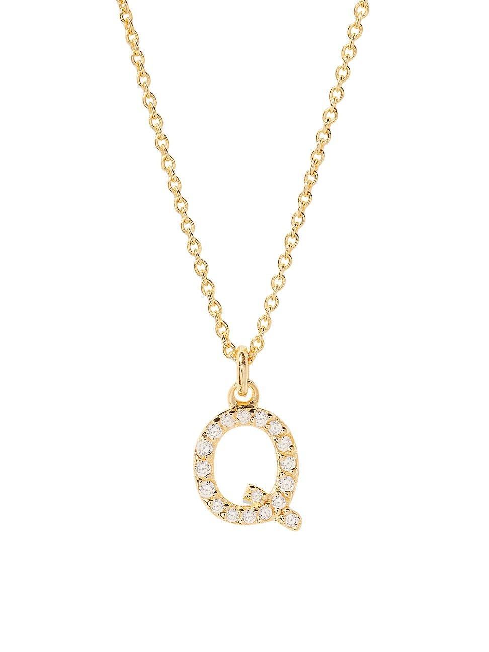 Womens Blaire 14K-Yellow-Gold Vermeil & 0.3-0.11 TCW Diamond Initial Pendant Necklace Product Image