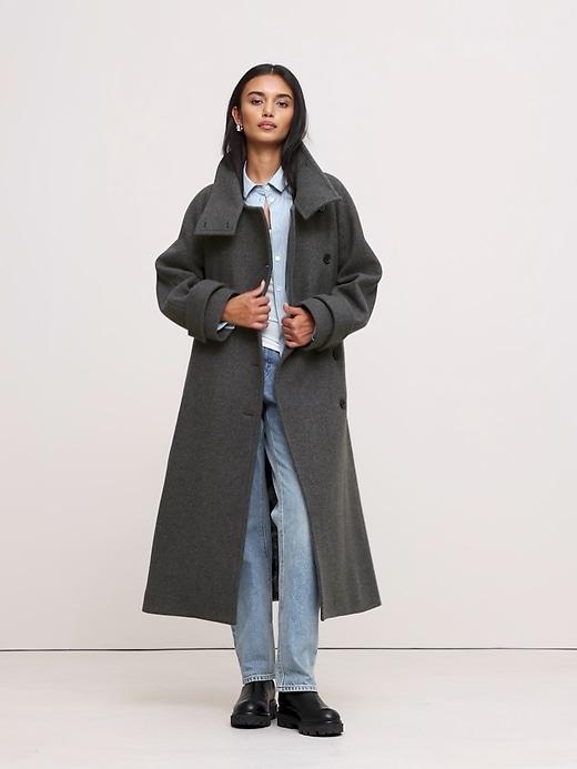 Italian Melton Trench Coat Product Image