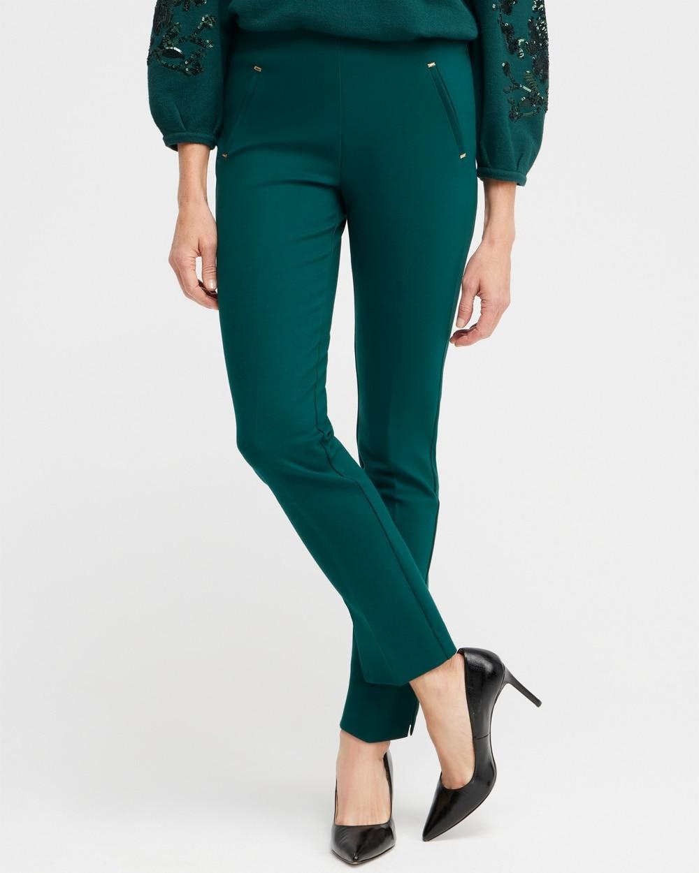 Chico's Women's Juliet Ponte Trim Detail Ankle Pants Product Image