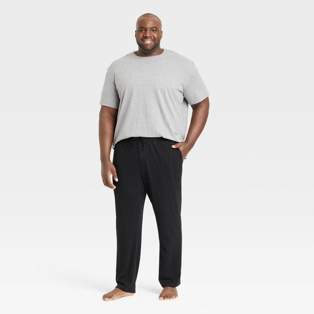 Mens Big & Tall Solid Pants with Gray T-Shirt Knit Sleep Pajama Set - Goodfellow & Co Gray 4XL Product Image