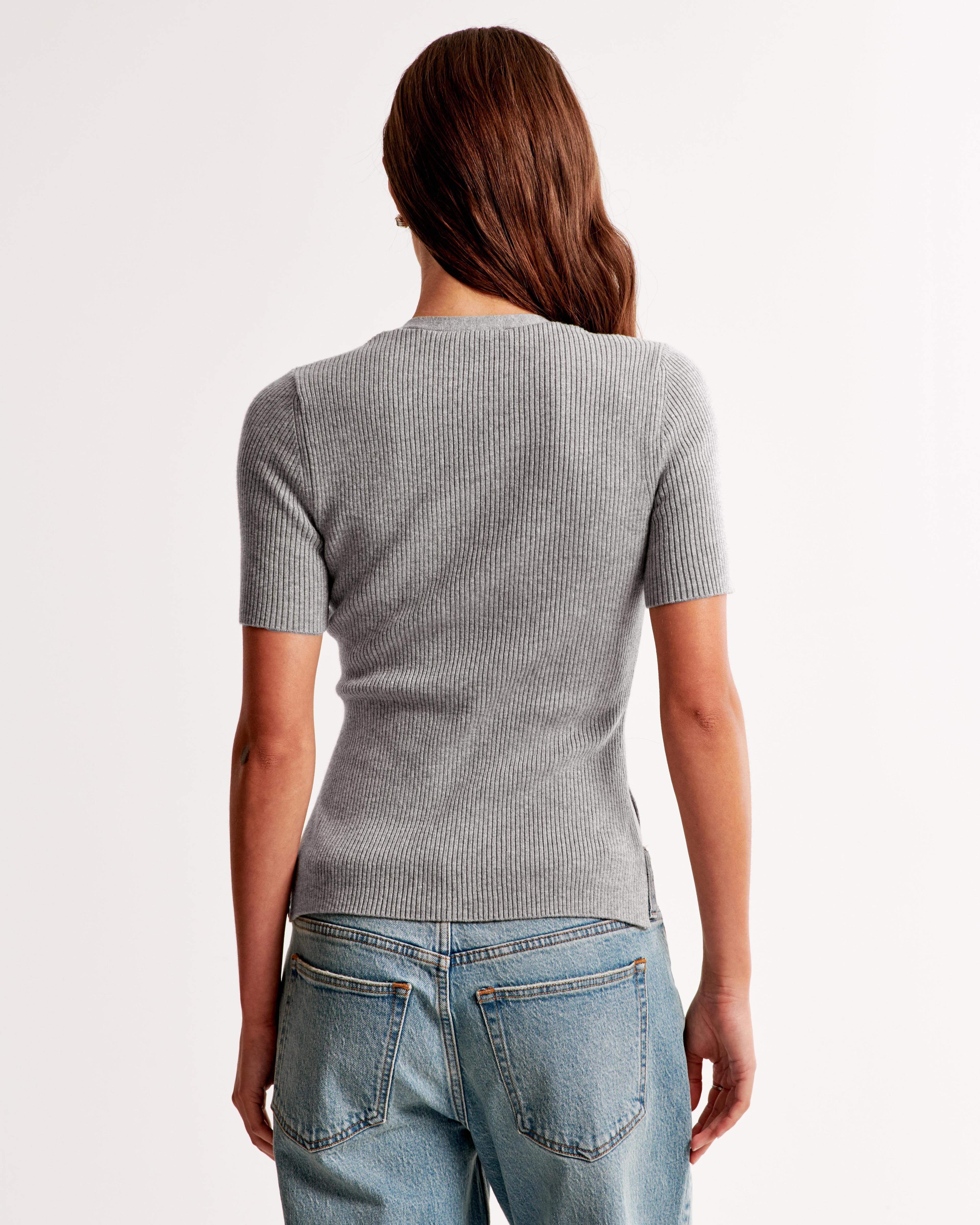 Slim Henley Sweater Tee Product Image