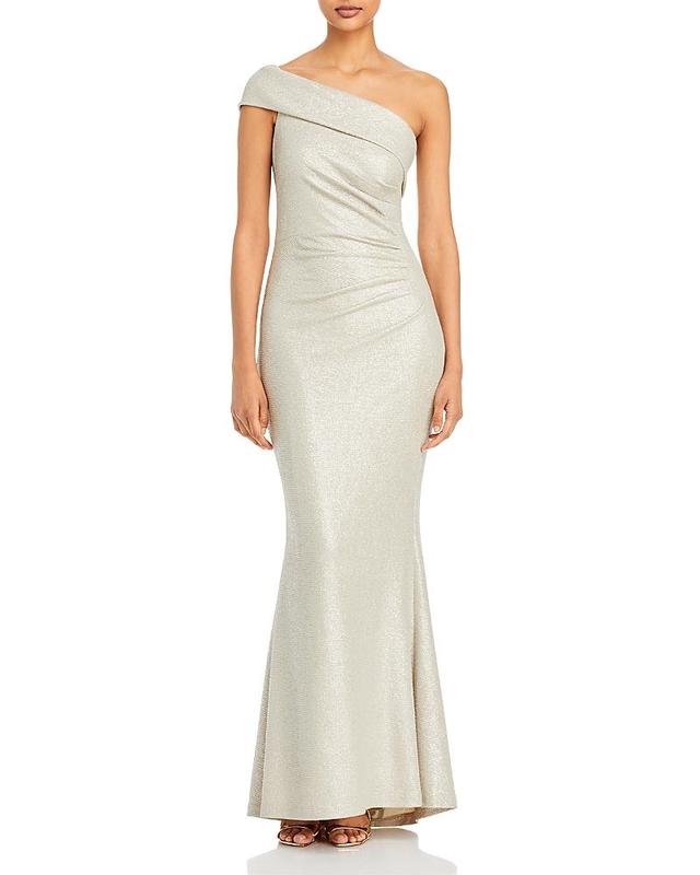 Eliza J One-Shoulder Glitter Mermaid Gown Product Image