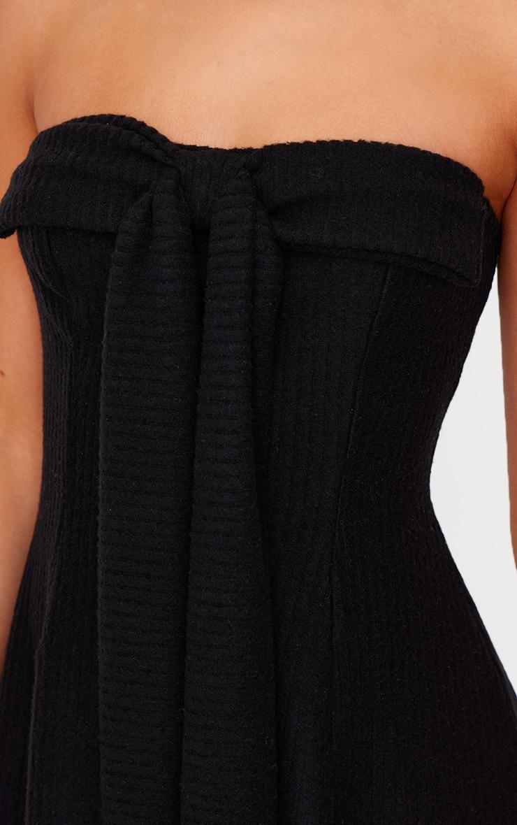  Black Bandeau Bow Detail Bodycon Dress Product Image