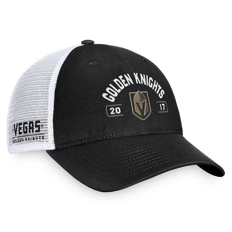 Mens Fanatics Black/White Vegas Golden Knights Free Kick Trucker Adjustable Hat Product Image