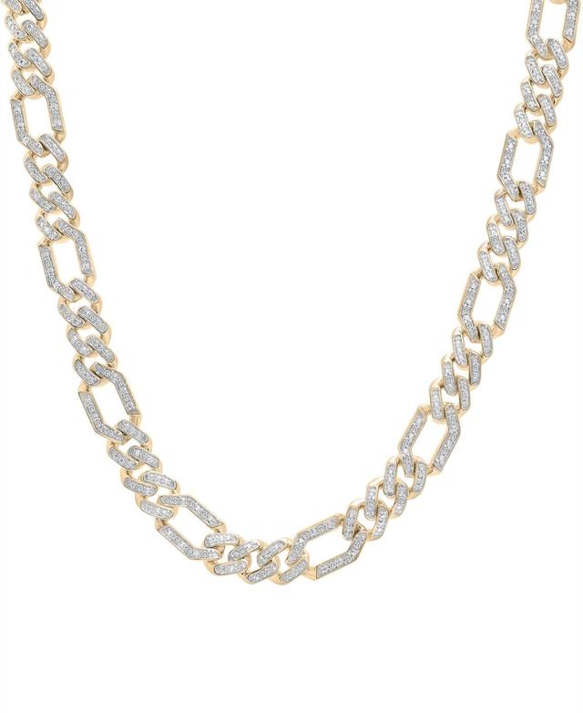 Mens Diamond Figaro Link 24 Chain Necklace (1 ct. t.w.) in 10k Gold Product Image