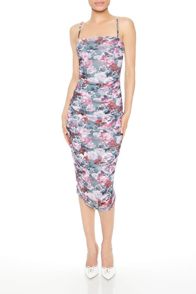 Floral Print Midi Bodycon Dress | Forever 21 Product Image