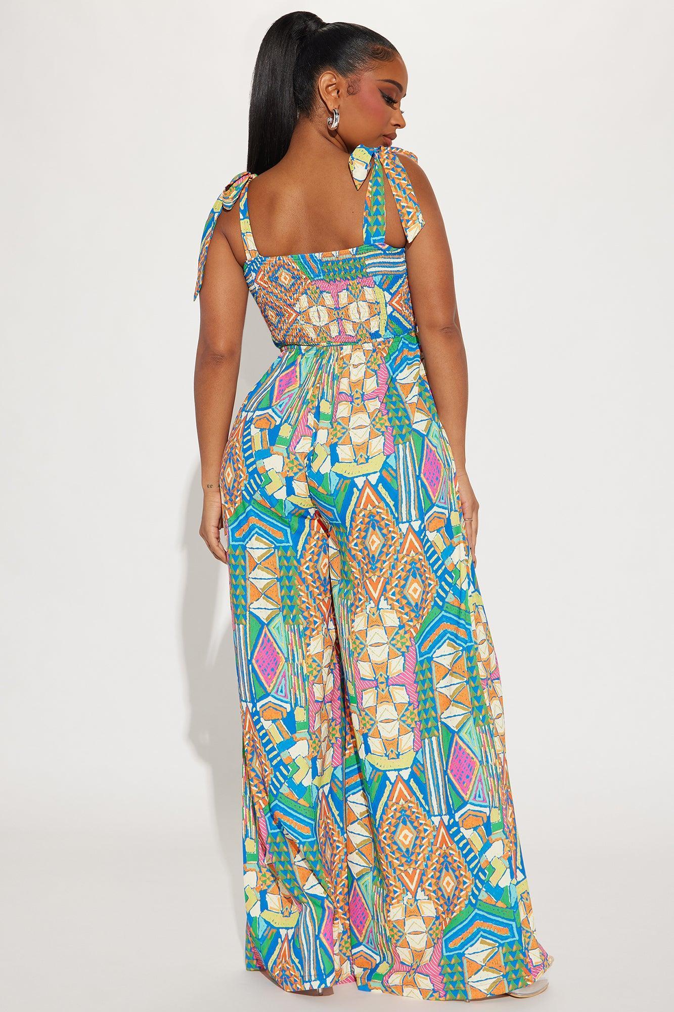 Match The Vibes Jumpsuit - Blue/combo Product Image