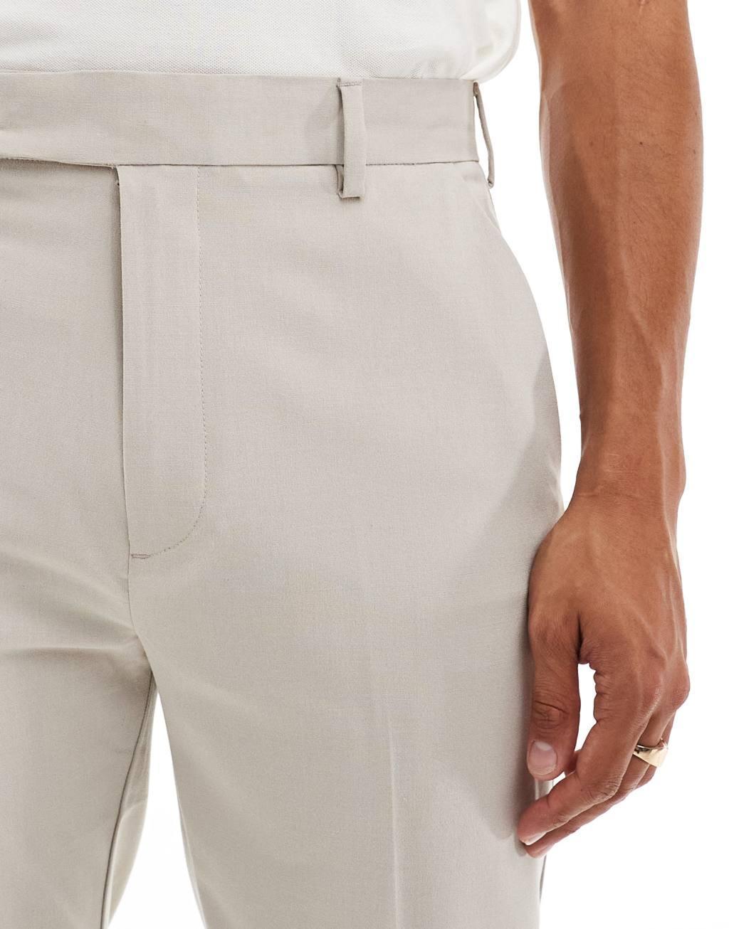 ASOS DESIGN sharp tapered pants in ecru Product Image