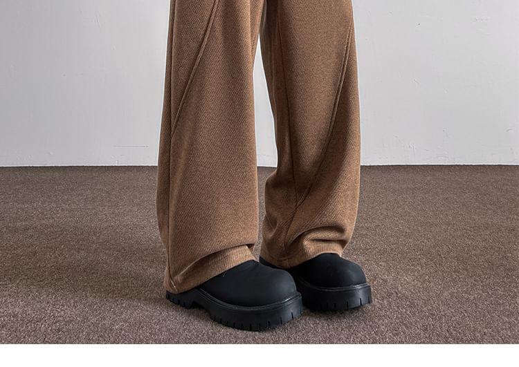 High Waist Plain Wide Leg Pants Product Image