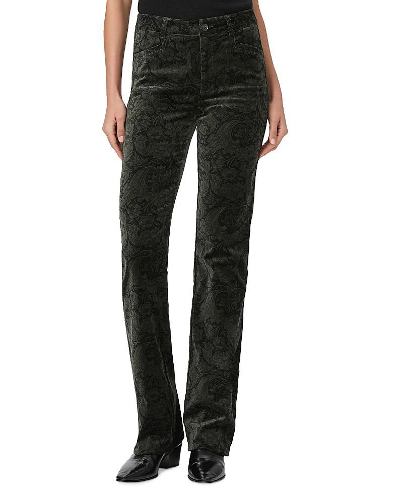 Womens Naomi Velvet Jacquard Straight-Leg Pants Product Image