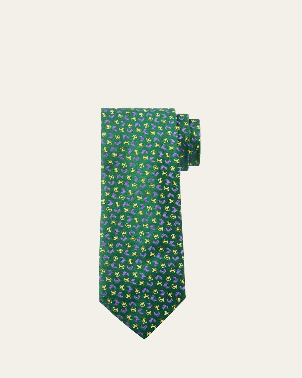 Mens Arrow and Square Silk Tie Product Image