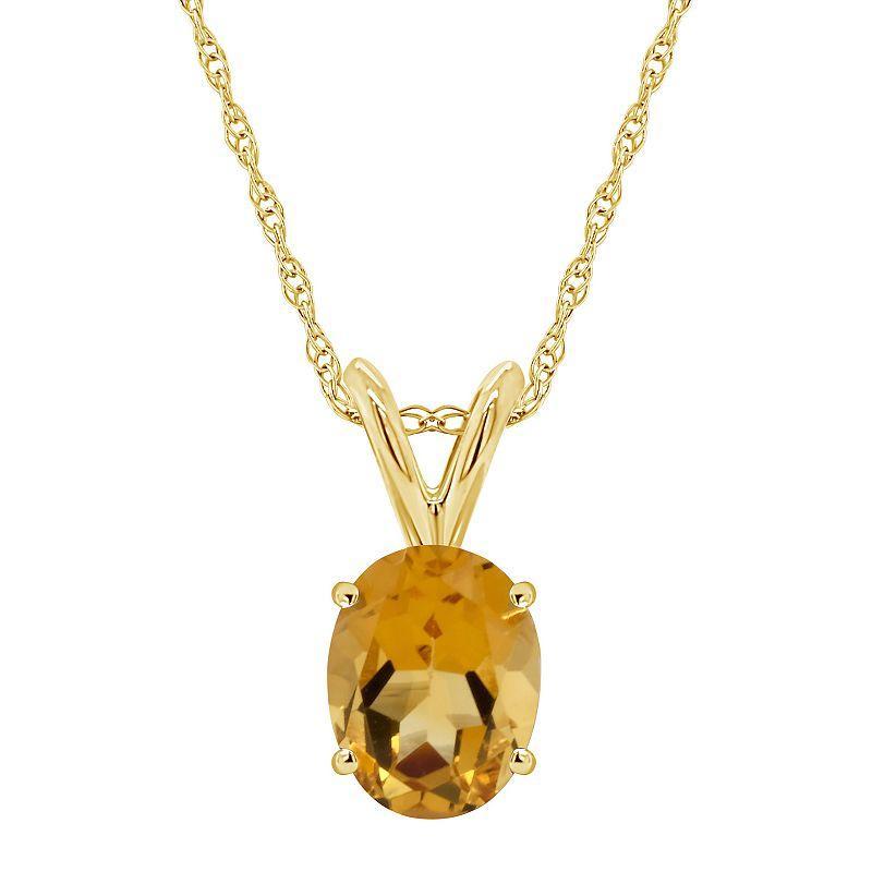 Celebration Gems 14k Gold Gemstone Pendant Necklace, Womens Orange Product Image