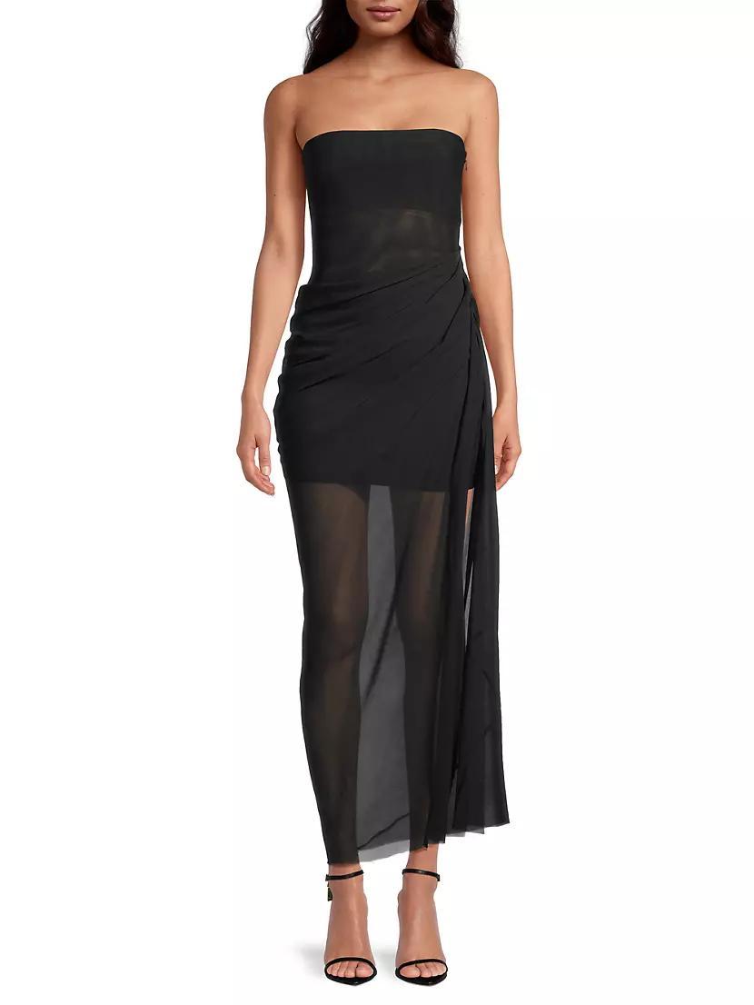 Aida Draped Strapless Maxi Dress Product Image