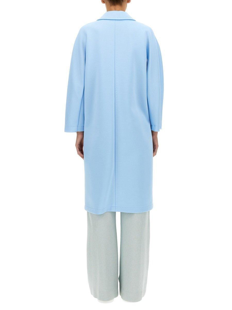 Double-breasted Long-sleeved Coat In Azure Product Image