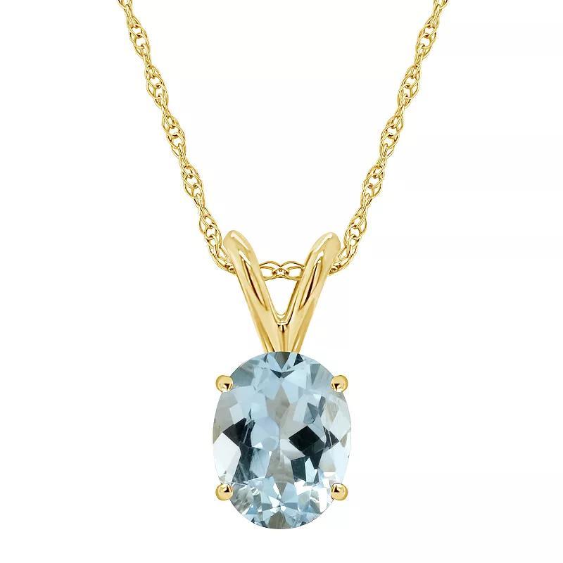 Celebration Gems 14k Gold Gemstone Pendant Necklace, Womens Blue Product Image