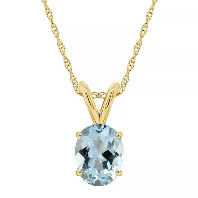 Aquamarine Pendant Necklace (1-1/7 ct.t.w) in 14K Yellow Gold Product Image