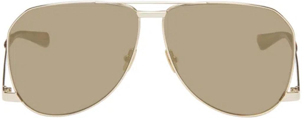 SAINT LAURENT Gold Sl 690 Dust Sunglasses In 004 Gold Product Image