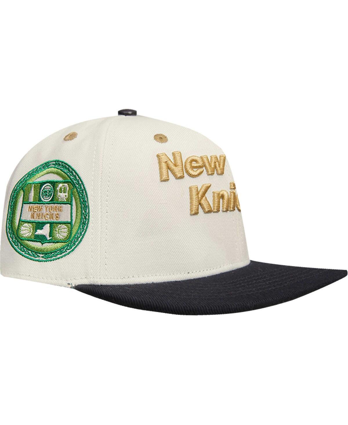 Mens Cream New York Knicks Album Cover Snapback Hat - Cream Product Image