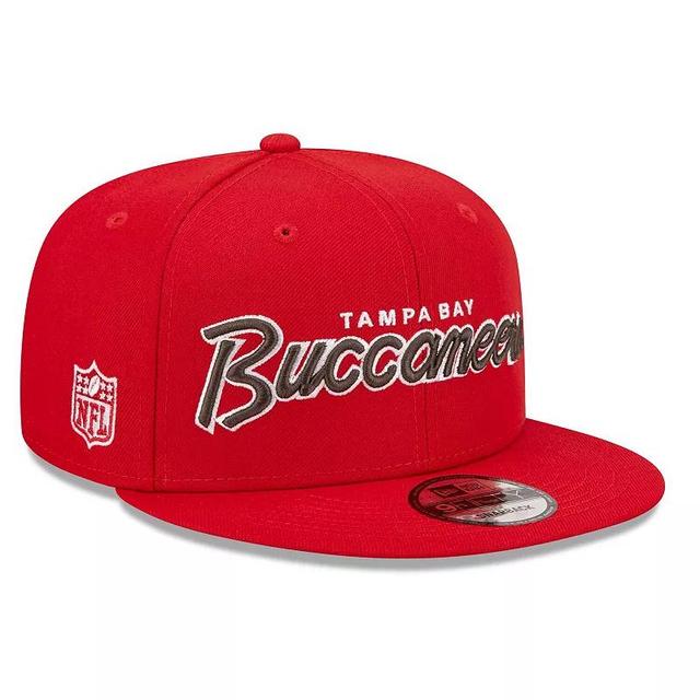 Mens New Era Tampa Bay Buccaneers Script 9FIFTY Snapback Hat Product Image