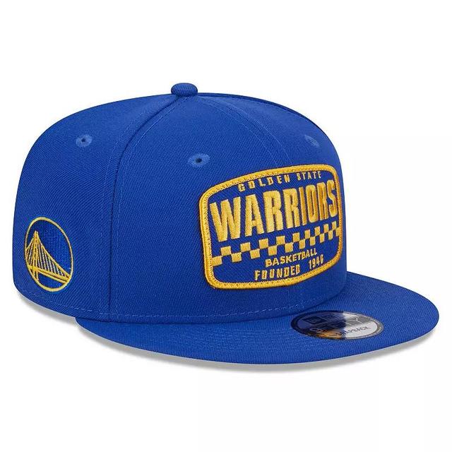 Mens New Era Royal Golden State Warriors Rally Drive Finish Line Patch 9FIFTY Snapback Hat Product Image