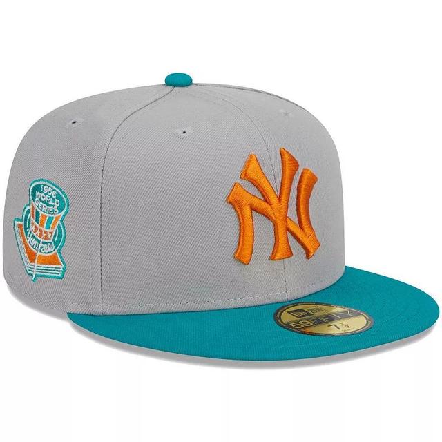 Mens New Era Gray/Teal New York Yankees 59FIFTY Fitted Hat Product Image