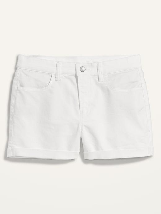 Mid-Rise Wow White Jean Shorts -- 3-inch inseam Product Image