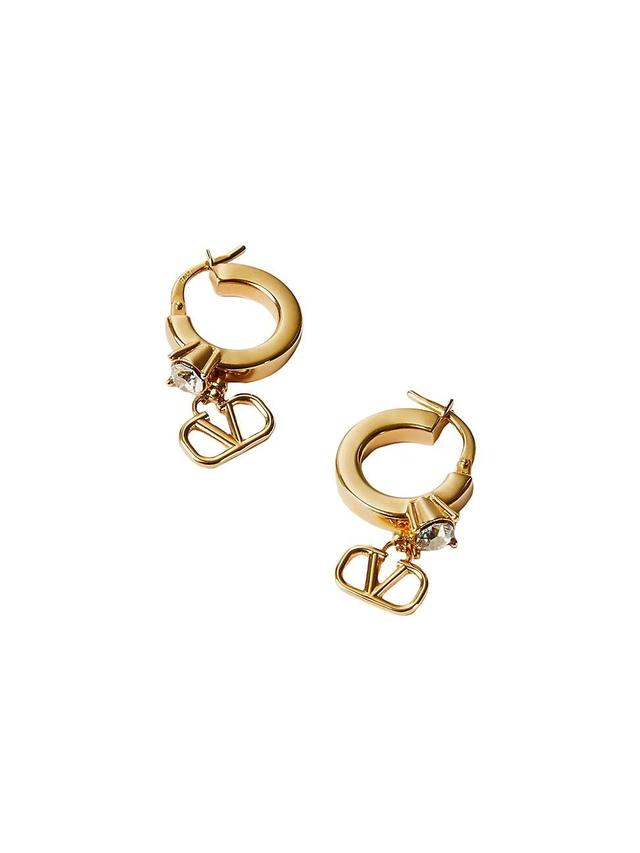 Womens Mini Vlogo Signature Metal Earrings With Swarovski Crystals Product Image