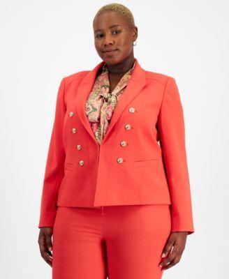 Plus Size Faux Double-Breasted Blazer Product Image