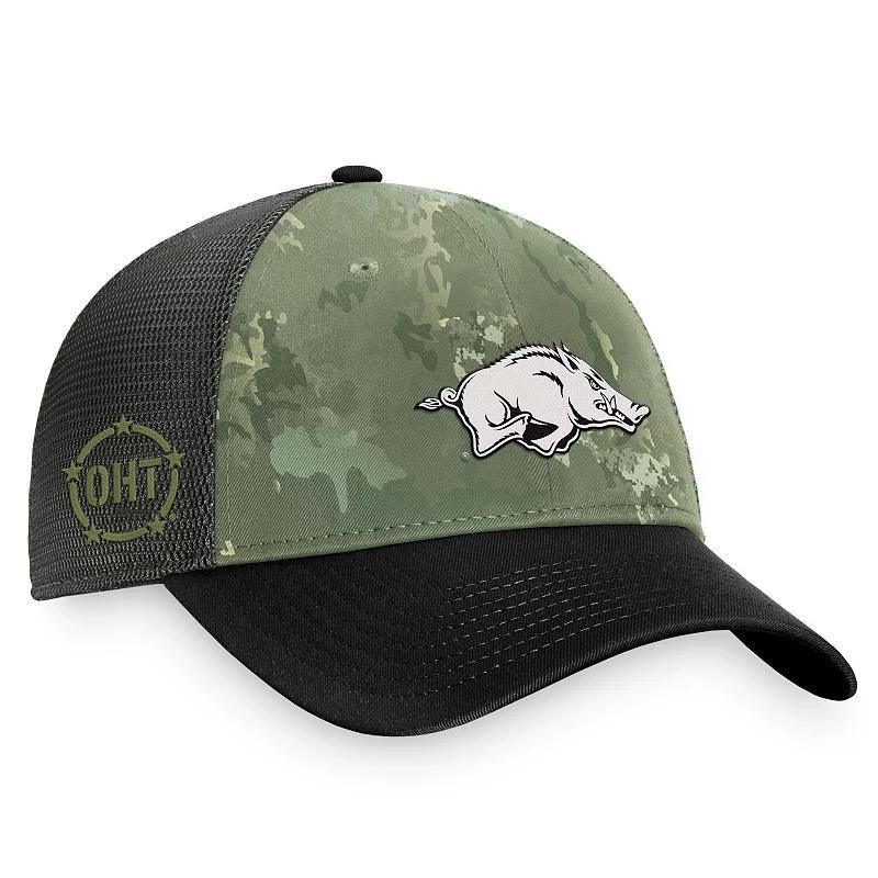 Mens Top of the World Hunter Green Arkansas Razorbacks Oht Military-Inspired Appreciation Unit Trucker Adjustable Hat - Hunter Green Product Image