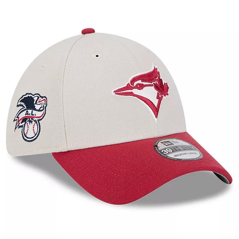 Mens New Era Khaki/Red Toronto Blue Jays 2024 Fourth of July 39THIRTY Flex Hat Product Image