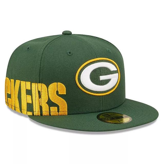 Mens New Era Green Green Bay Packers Side Split 59FIFTY Fitted Hat Product Image