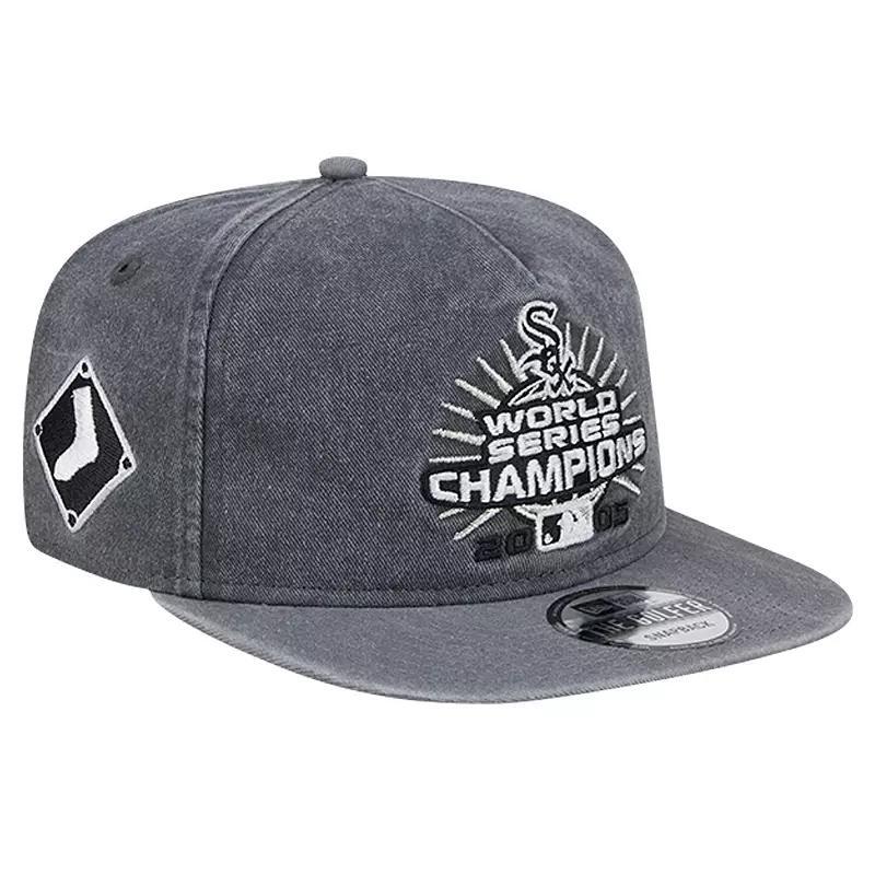 New Era Mens Black Chicago White Sox 2005 Mlb World Series Champions Pigment Dye Golfer Snapback Hat - Black, Gray Product Image