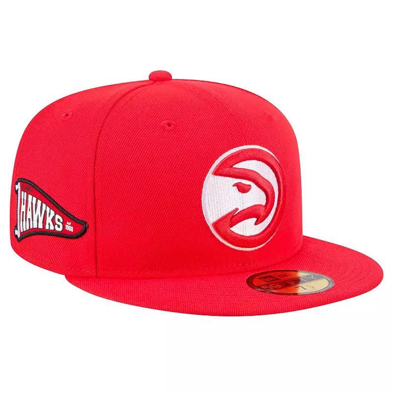 Mens New Era Atlanta Hawks Throwback Pennant 59FIFTY Fitted Hat Product Image