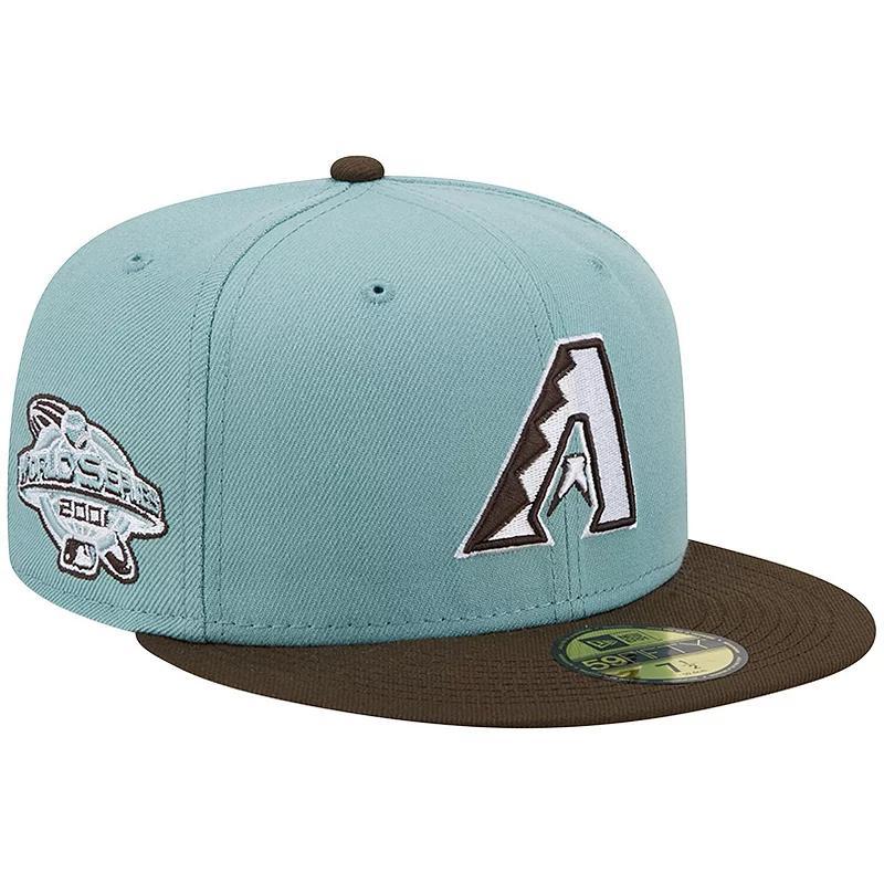 Mens New Era Blue/Brown Arizona Diamondbacks 2001 World Series Beach Kiss 59FIFTY Fitted Hat Product Image