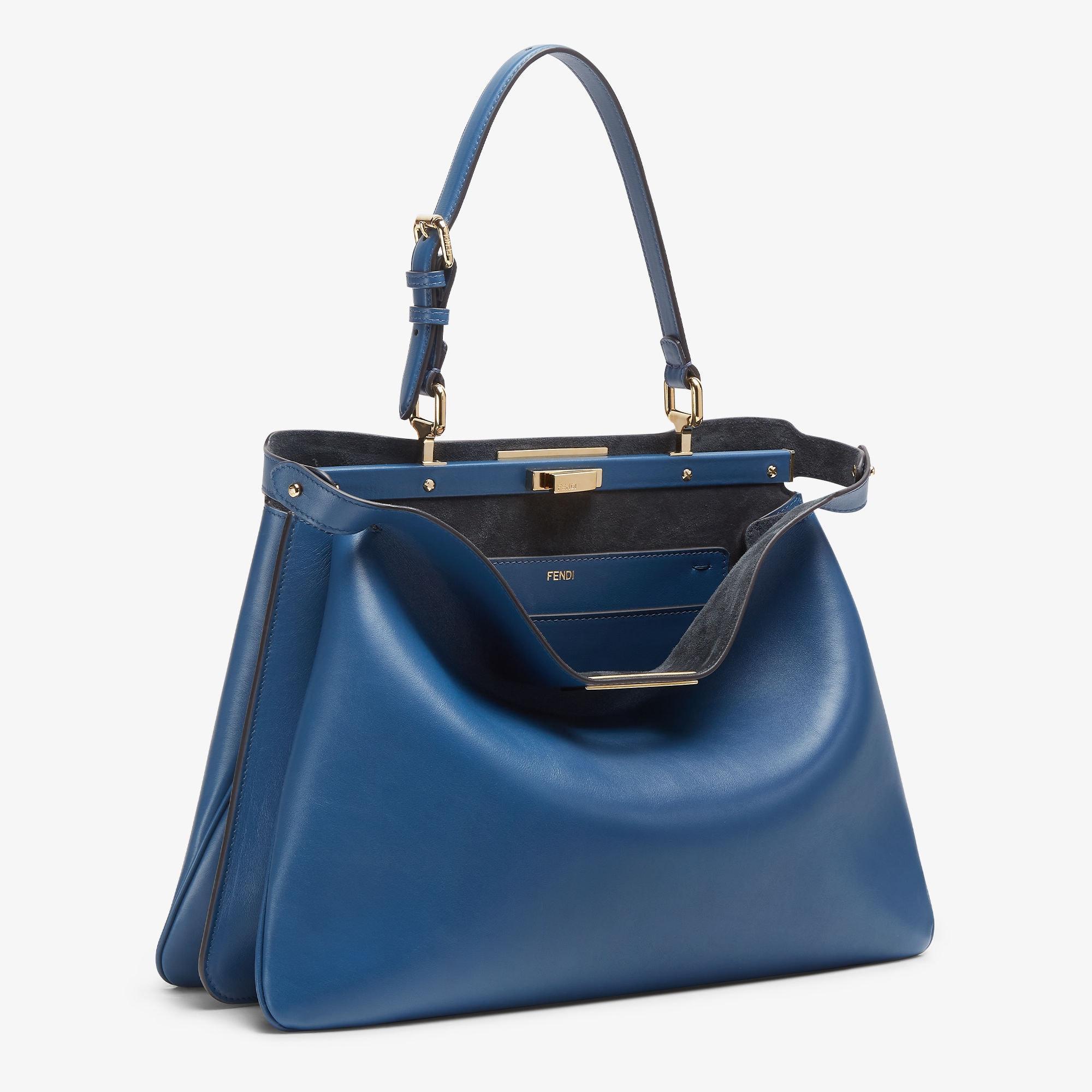 Peekaboo Soft LargeBlue leather bag Product Image