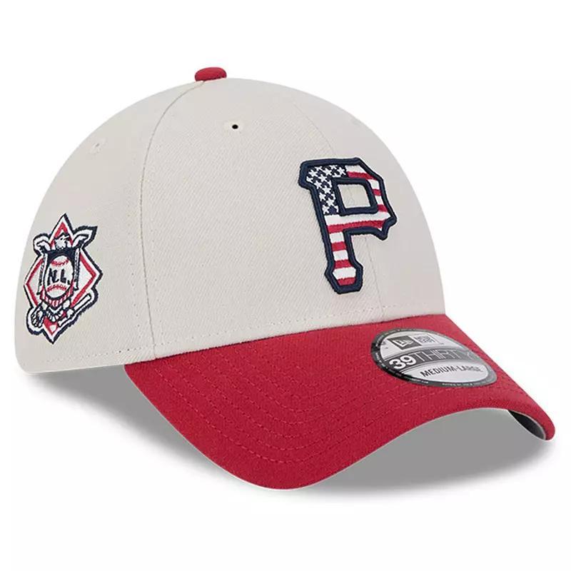 New Era Mens Red Pittsburgh Pirates 2024 Fourth of July 39THIRTY Flex Hat Product Image