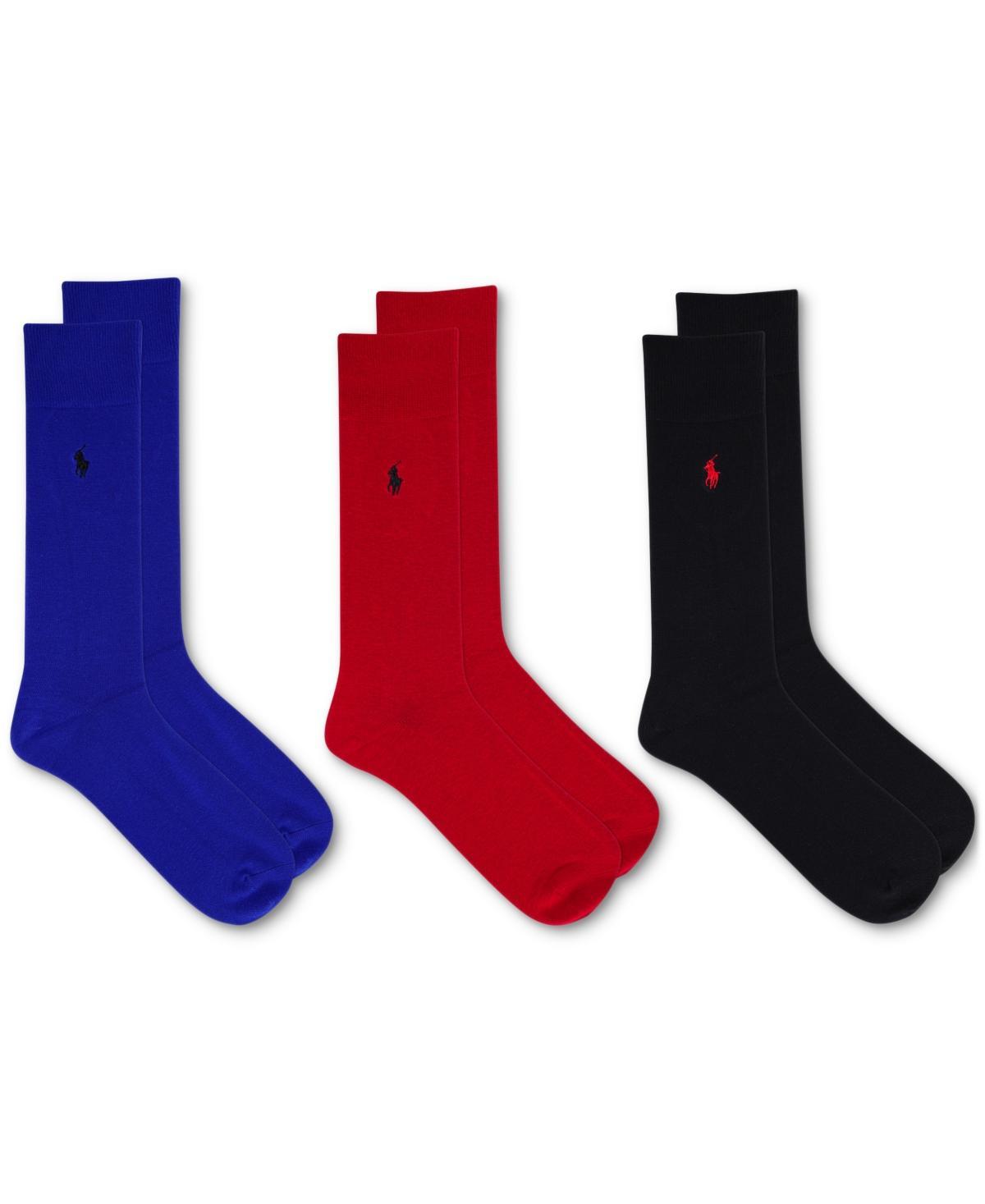 Polo Ralph Lauren Mens 3-Pk. Solid Cotton Dress Socks Product Image