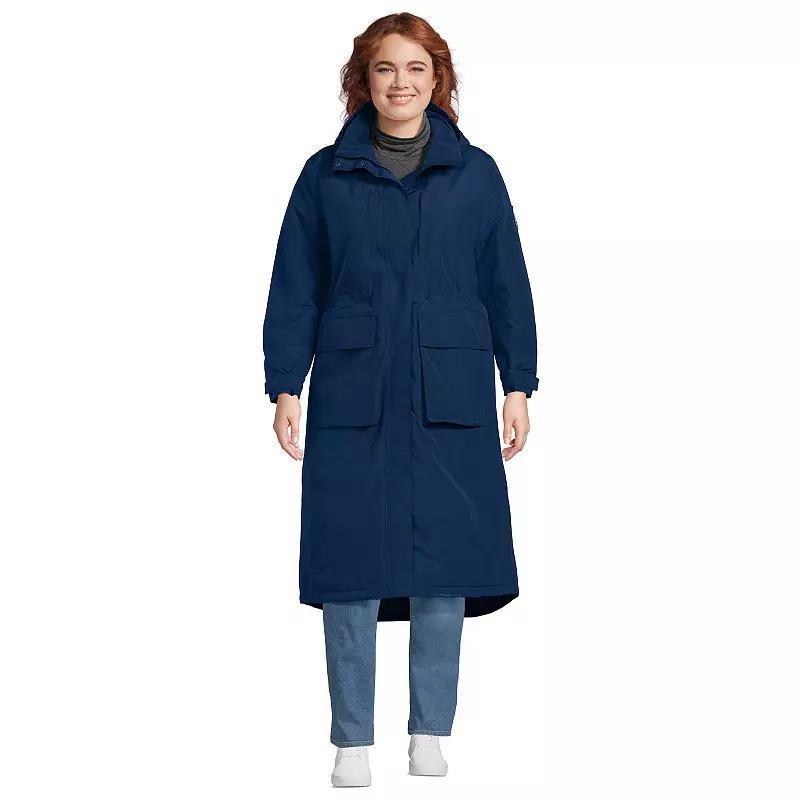 Plus Size Lands End Squall Waterproof Insulated Winter Stadium Maxi Coat, Womens Product Image