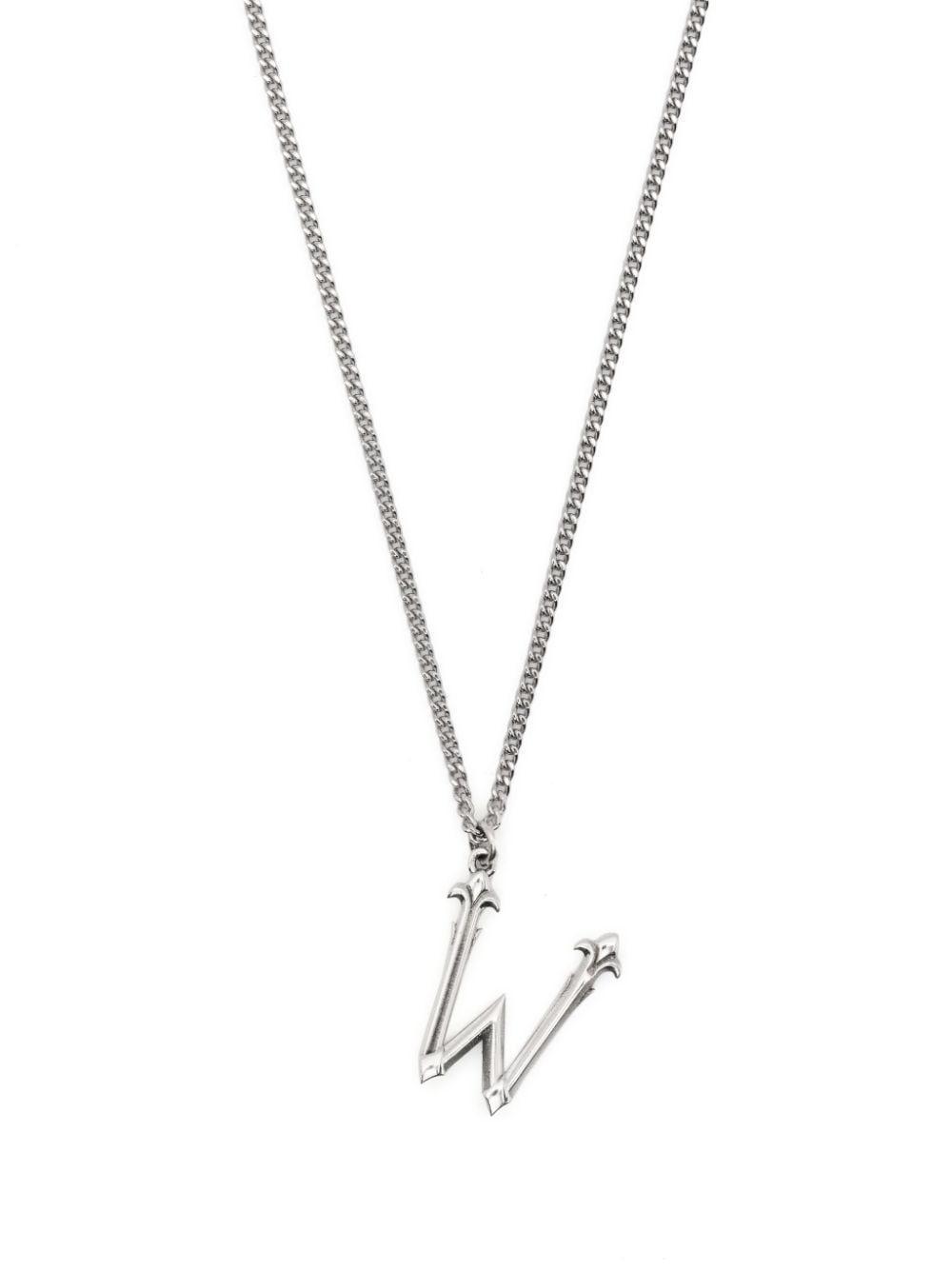 Alphabet Pendant Necklace In Silver Product Image