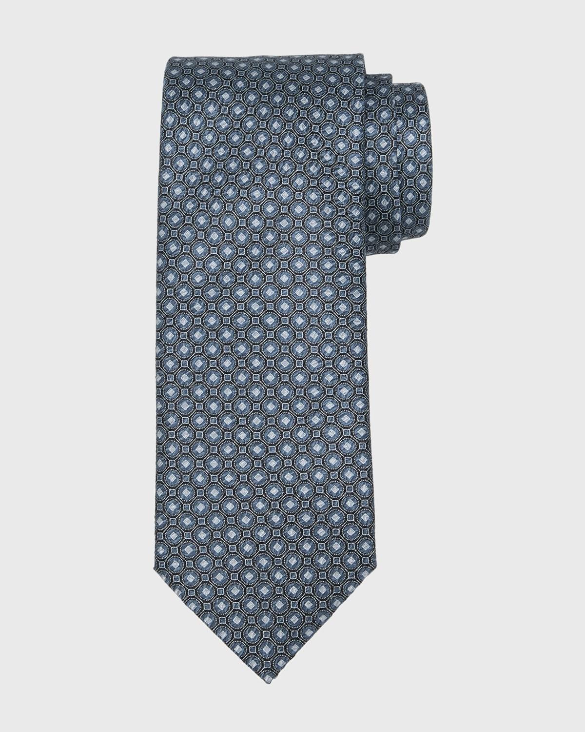 Mens Circle-Print Silk Tie Product Image