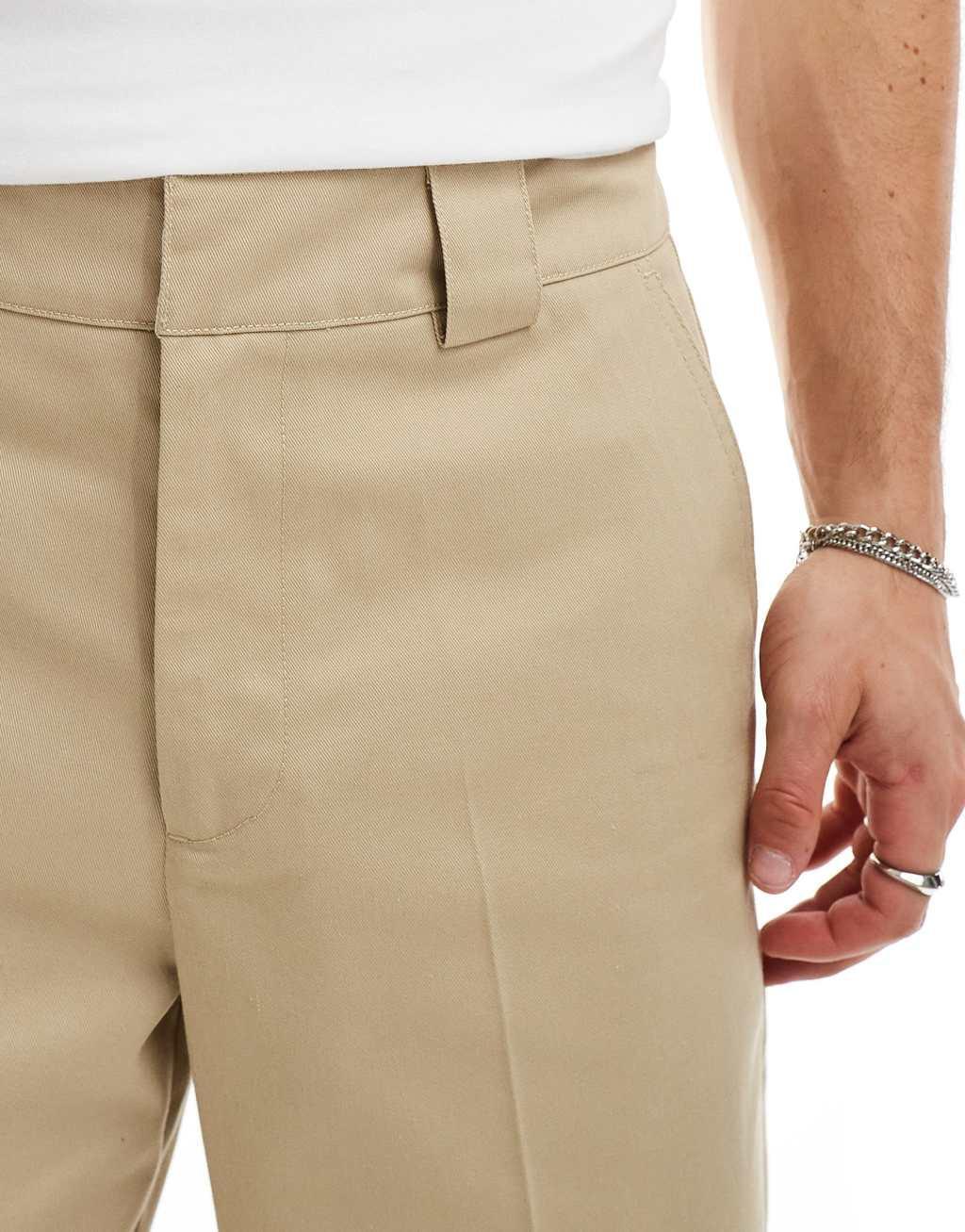 ASOS DESIGN workwear chino with wide belt loops in stone Product Image