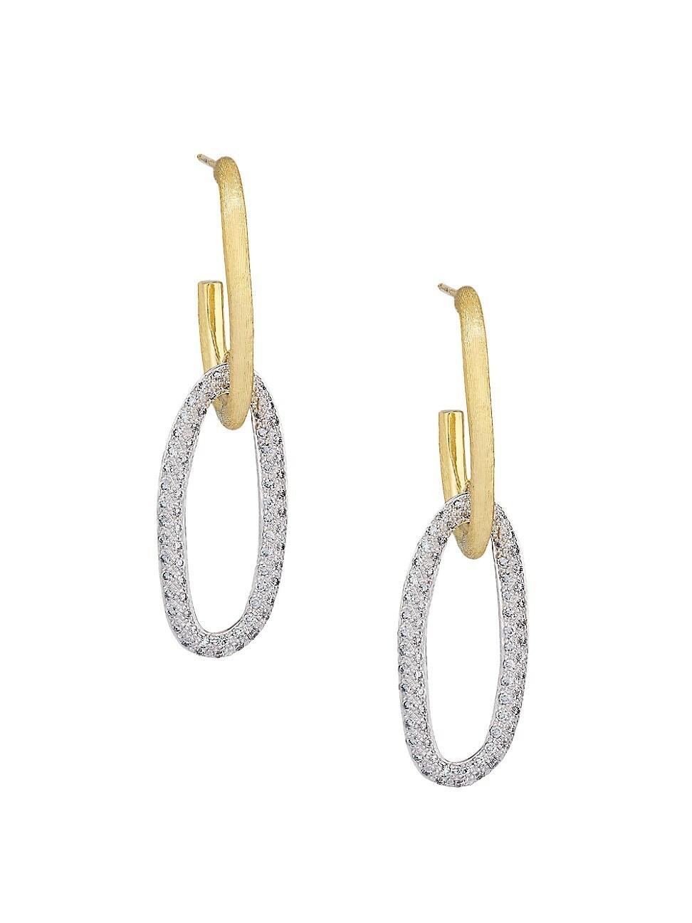 Womens Jaipur Link Two-Tone 18K Gold & 1.07 TCW Diamond Drop Earrings Product Image