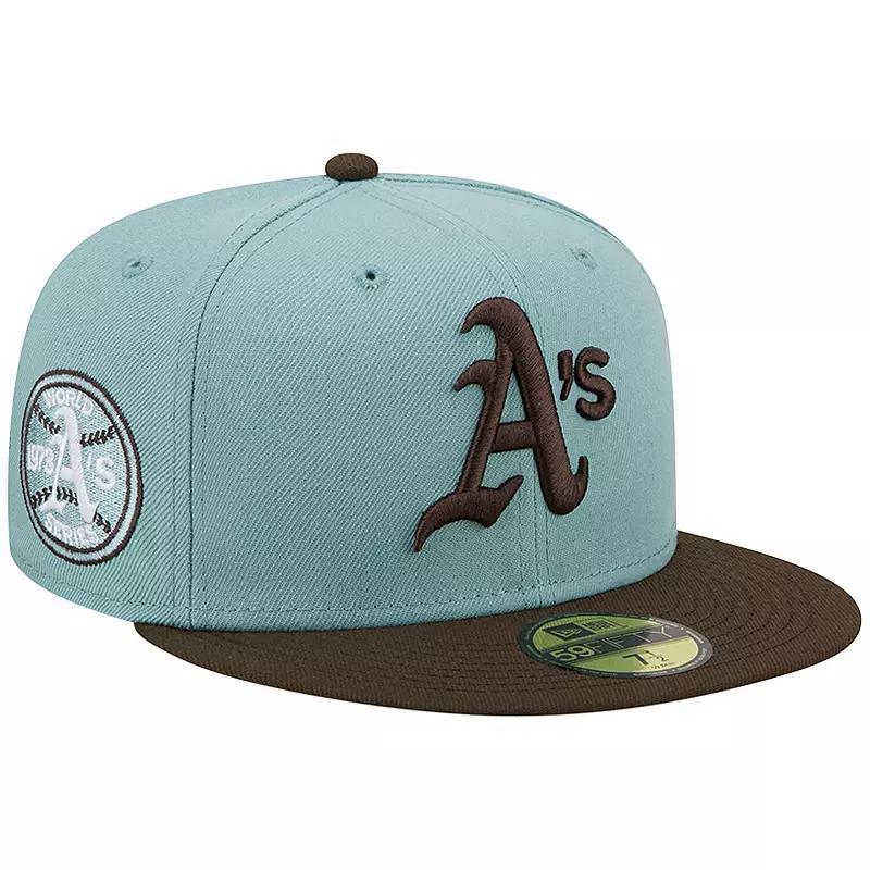 Mens New Era /Brown Oakland Athletics 1973 World Series Beach Kiss 59FIFTY Fitted Hat Product Image