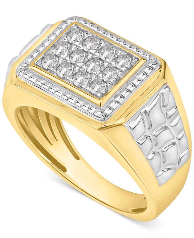 Mens Diamond Textured Ring (1/2 ct. t.w.) in 10k Gold Product Image