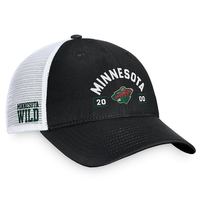 Mens Fanatics /White Minnesota Wild Free Kick Trucker Adjustable Hat Product Image